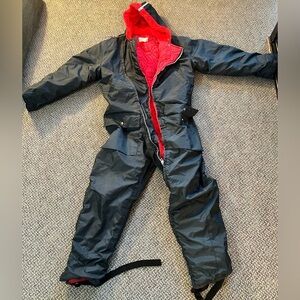 Vintage 70sRefrigiwear Sz Sm Black Extreme Cold Freezer Insulated Work Coveralls